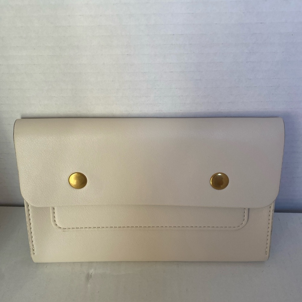 Beige Wallet Leather Case Organizer
